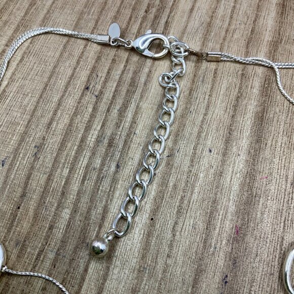 Chico's Silver Tone Round Rings Multi Strands Necklace - Picture 5 of 8